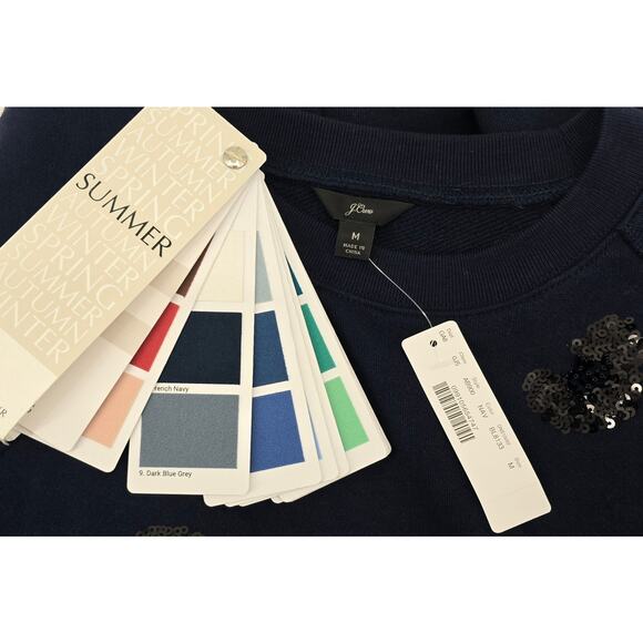 J.Crew Sequin Leopard Crewneck Sweatshirt – Navy - Medium - Picture 5 of 7